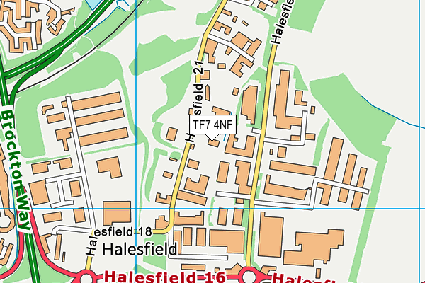 TF7 4NF map - OS VectorMap District (Ordnance Survey)