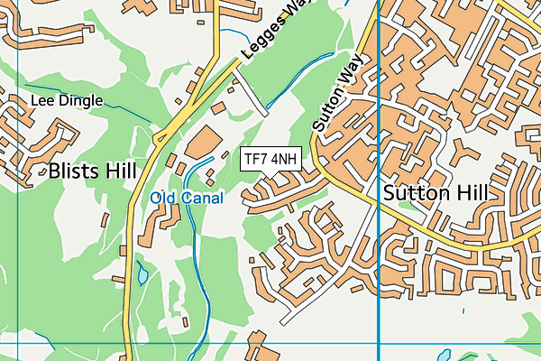 TF7 4NH map - OS VectorMap District (Ordnance Survey)