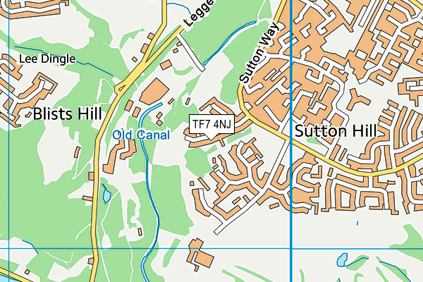 TF7 4NJ map - OS VectorMap District (Ordnance Survey)