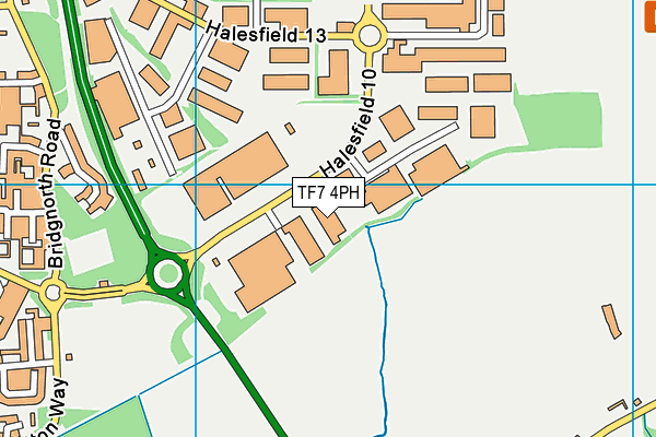 TF7 4PH map - OS VectorMap District (Ordnance Survey)