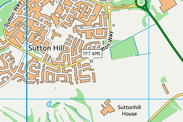 TF7 4PR map - OS VectorMap District (Ordnance Survey)