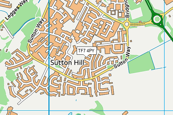 TF7 4PY map - OS VectorMap District (Ordnance Survey)