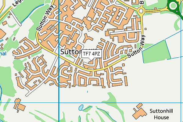 TF7 4PZ map - OS VectorMap District (Ordnance Survey)
