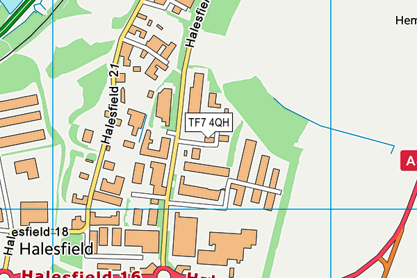 TF7 4QH map - OS VectorMap District (Ordnance Survey)