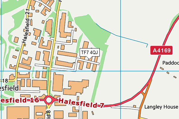 TF7 4QJ map - OS VectorMap District (Ordnance Survey)