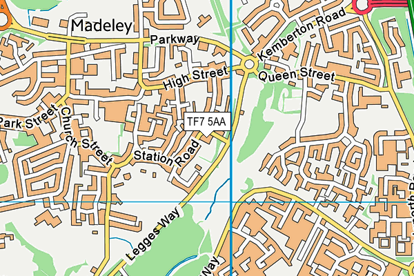 TF7 5AA map - OS VectorMap District (Ordnance Survey)