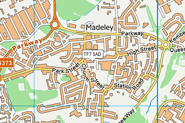 TF7 5AD map - OS VectorMap District (Ordnance Survey)