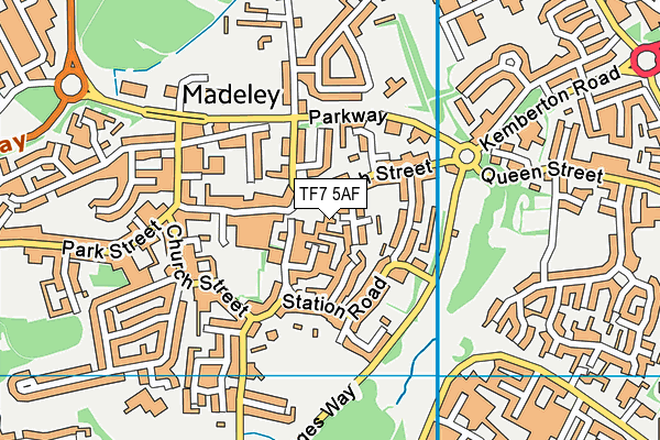 TF7 5AF map - OS VectorMap District (Ordnance Survey)