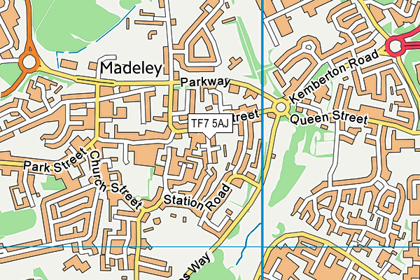 TF7 5AJ map - OS VectorMap District (Ordnance Survey)