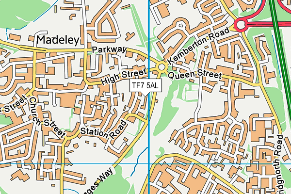 TF7 5AL map - OS VectorMap District (Ordnance Survey)