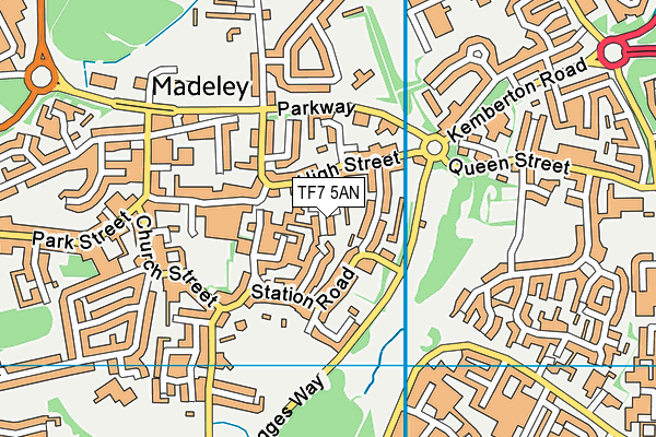 TF7 5AN map - OS VectorMap District (Ordnance Survey)