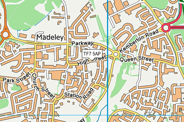 TF7 5AP map - OS VectorMap District (Ordnance Survey)