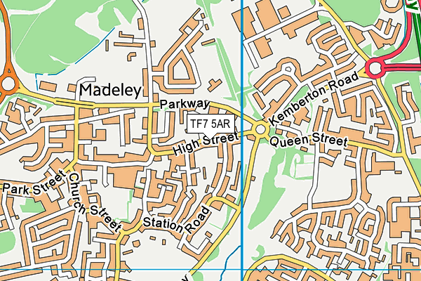 TF7 5AR map - OS VectorMap District (Ordnance Survey)