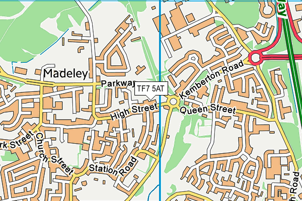 TF7 5AT map - OS VectorMap District (Ordnance Survey)