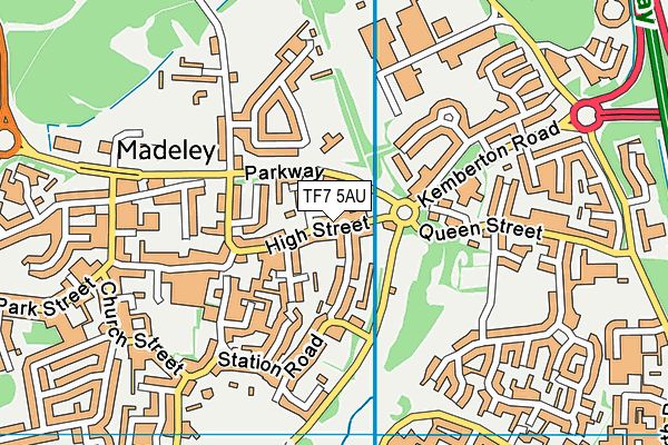 TF7 5AU map - OS VectorMap District (Ordnance Survey)
