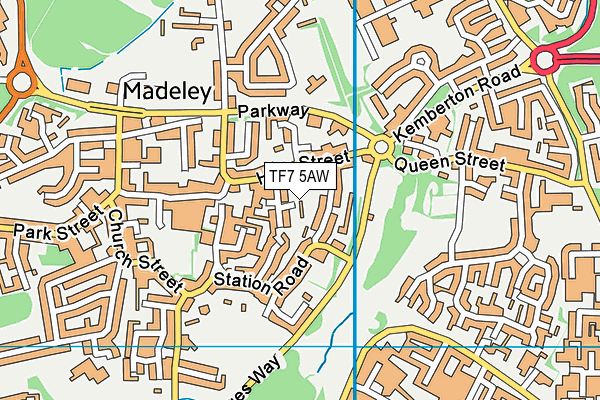 TF7 5AW map - OS VectorMap District (Ordnance Survey)