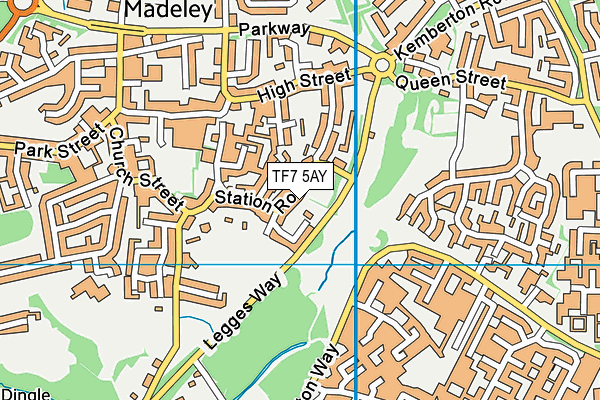 TF7 5AY map - OS VectorMap District (Ordnance Survey)