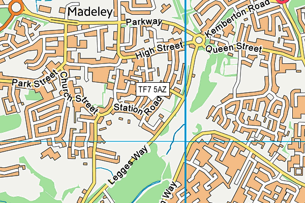 TF7 5AZ map - OS VectorMap District (Ordnance Survey)