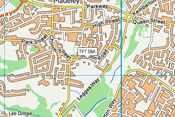 TF7 5BA map - OS VectorMap District (Ordnance Survey)
