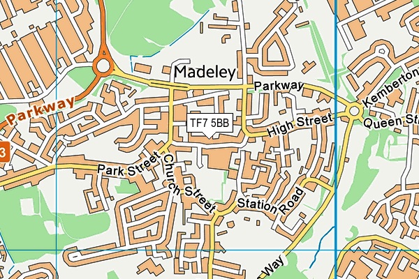 TF7 5BB map - OS VectorMap District (Ordnance Survey)