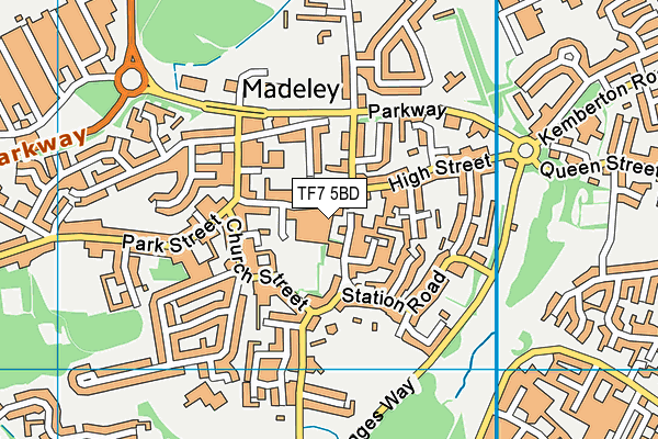 TF7 5BD map - OS VectorMap District (Ordnance Survey)