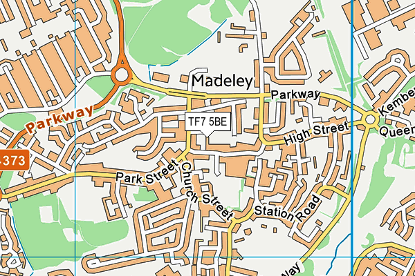 TF7 5BE map - OS VectorMap District (Ordnance Survey)