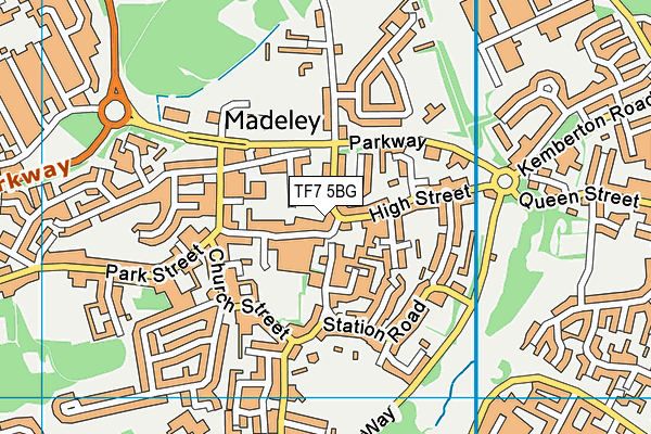 TF7 5BG map - OS VectorMap District (Ordnance Survey)