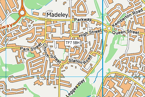 TF7 5BH map - OS VectorMap District (Ordnance Survey)