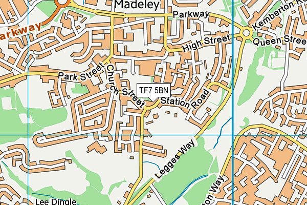 TF7 5BN map - OS VectorMap District (Ordnance Survey)