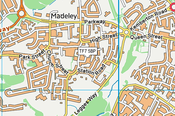 TF7 5BP map - OS VectorMap District (Ordnance Survey)