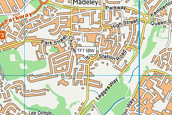 TF7 5BW map - OS VectorMap District (Ordnance Survey)