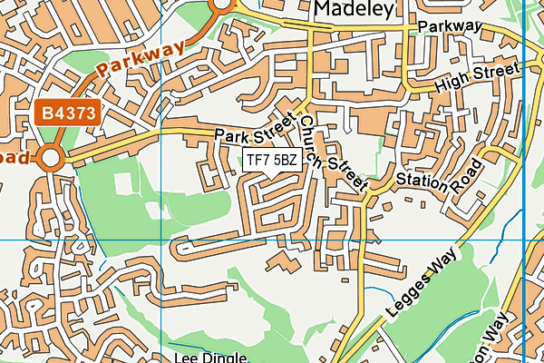 TF7 5BZ map - OS VectorMap District (Ordnance Survey)