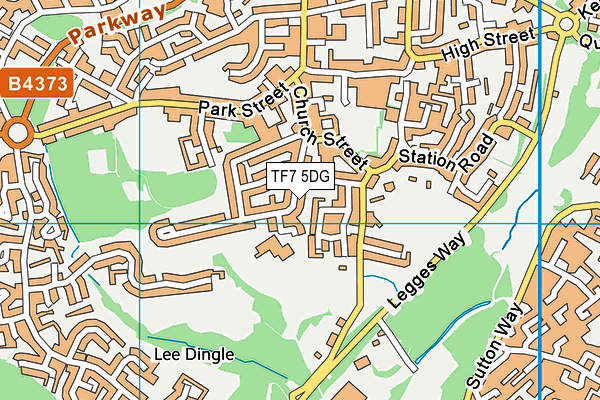 TF7 5DG map - OS VectorMap District (Ordnance Survey)