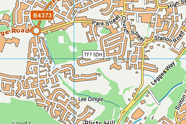 TF7 5DH map - OS VectorMap District (Ordnance Survey)