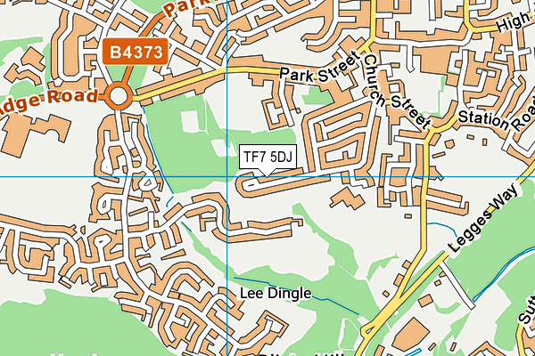 TF7 5DJ map - OS VectorMap District (Ordnance Survey)