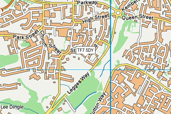 TF7 5DY map - OS VectorMap District (Ordnance Survey)