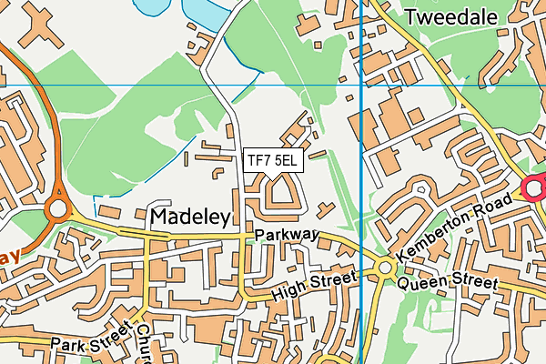 TF7 5EL map - OS VectorMap District (Ordnance Survey)