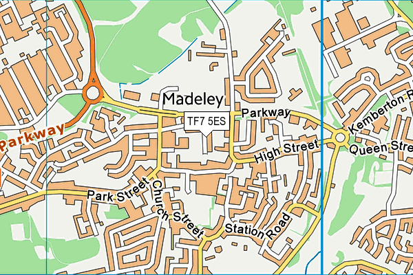 TF7 5ES map - OS VectorMap District (Ordnance Survey)