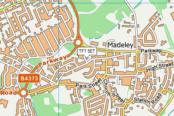 Madeley Nursery School map (TF7 5ET) - OS VectorMap District (Ordnance Survey)