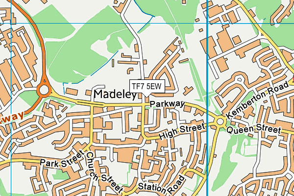 TF7 5EW map - OS VectorMap District (Ordnance Survey)