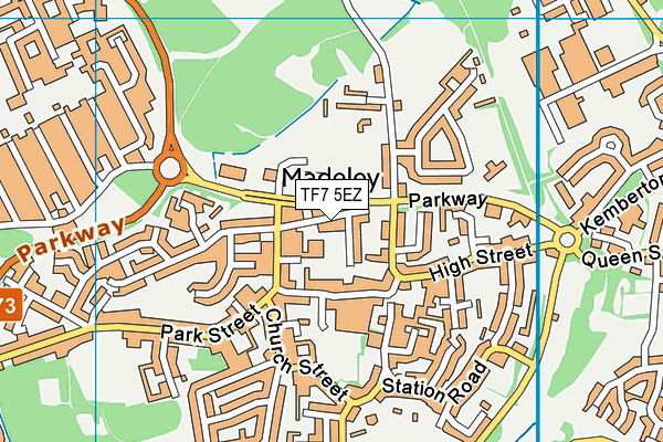 TF7 5EZ map - OS VectorMap District (Ordnance Survey)