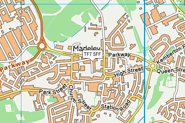 TF7 5FF map - OS VectorMap District (Ordnance Survey)