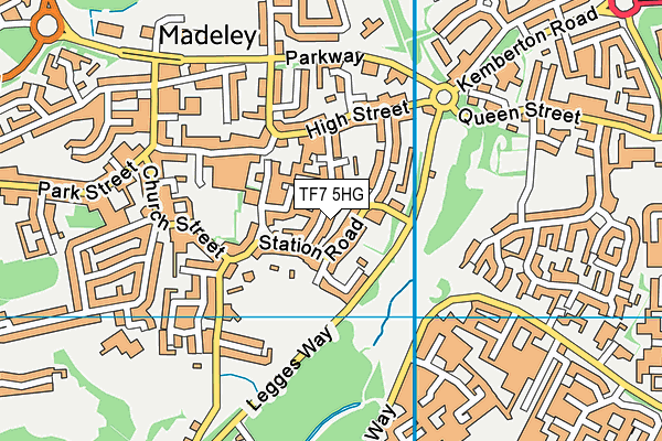 TF7 5HG map - OS VectorMap District (Ordnance Survey)