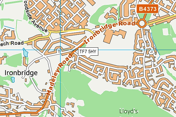 TF7 5HY map - OS VectorMap District (Ordnance Survey)