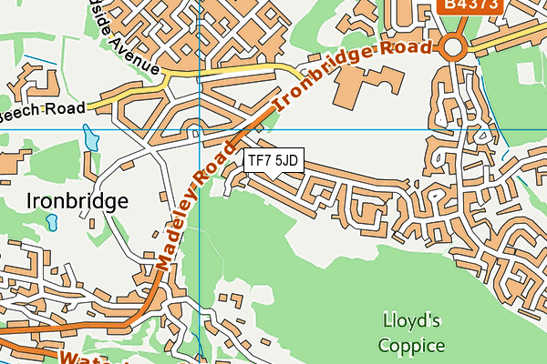 TF7 5JD map - OS VectorMap District (Ordnance Survey)
