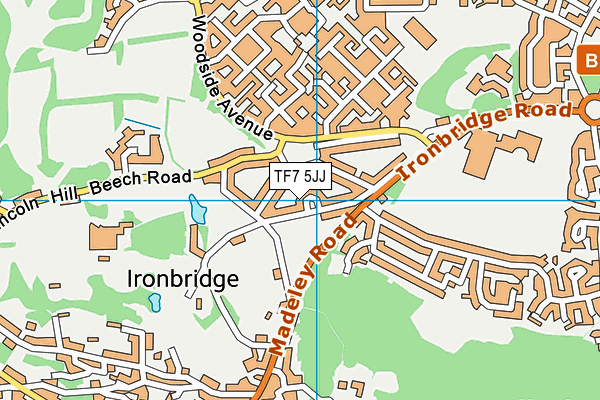 TF7 5JJ map - OS VectorMap District (Ordnance Survey)