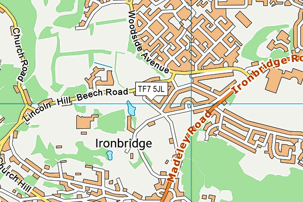 TF7 5JL map - OS VectorMap District (Ordnance Survey)