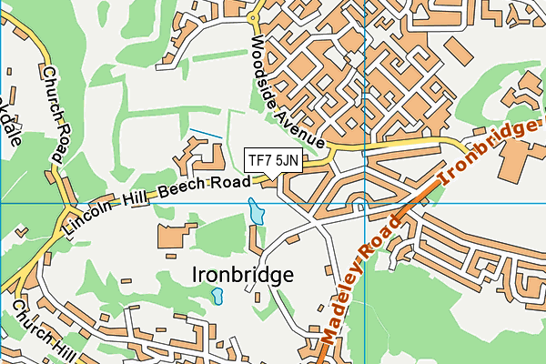 TF7 5JN map - OS VectorMap District (Ordnance Survey)