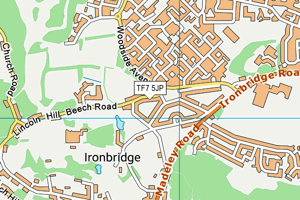 TF7 5JP map - OS VectorMap District (Ordnance Survey)