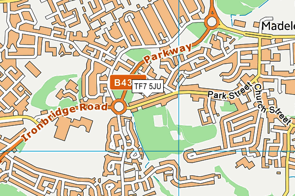 TF7 5JU map - OS VectorMap District (Ordnance Survey)
